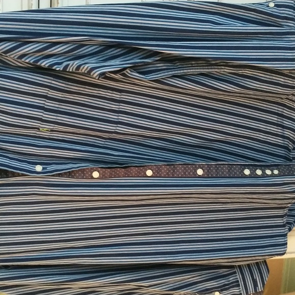 Like new! Taylorbyrd men's LS shirt blue striper, sx L - Picture 3 of 8